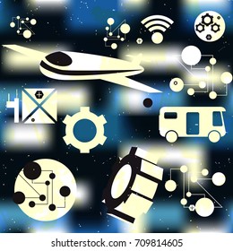 Concept of transport and technology. Vector illustration