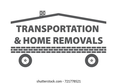 Concept Transportation And Home Removal. We're Moving. Stock Vector. Flat Design.