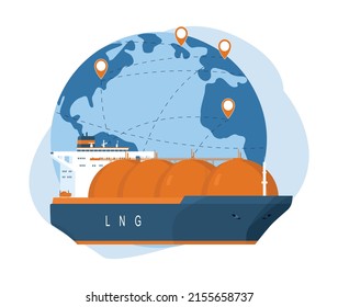 The concept of transporting liquefied gas around the world by gas carrier ships