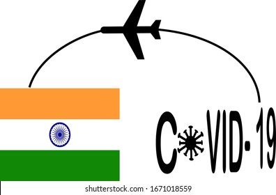 Concept Of Travel Ban To India Due To Covid 19, Coronavirus, NCov 2019, Sars Cov 2, Outbreak.