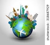 The concept of travel. famous monuments of the world. vector
