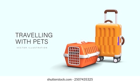 Concept of traveling with pets. Rules of preparation, vaccination, transportation