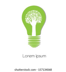  Concept  tree in light bulb symbol of renewable energy 