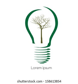  Concept  tree in light bulb symbol of renewable energy 
