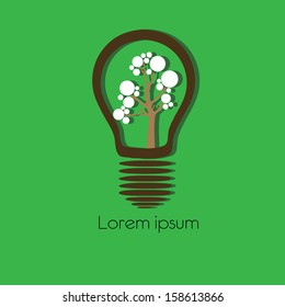  Concept  tree in light bulb symbol of renewable energy 
