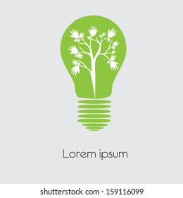  Concept  tree in light bulb symbol of renewable energy 