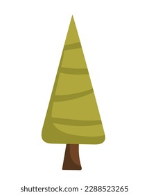 Concept Tree. This illustration features a cartoon green tree designed in a flat, vector style with a minimalist triangle shape. Vector illustration.