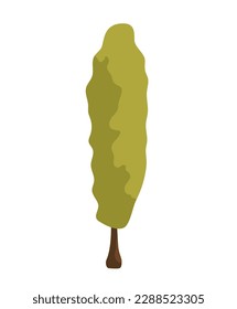 Árbol de conceptos. Esta ilustración muestra un árbol verde tipo caricatura en un diseño plano, vectorial sobre un fondo blanco limpio, creando un aspecto moderno y minimalista. Ilustración vectorial.