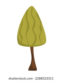 Concept Tree. This illustration showcases a cartoon-style green tree in a flat, vector design on a clean white background. Vector illustration.