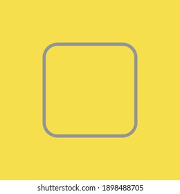 Concept for trending colors 2021. Gray square on yellow background in the middle. Place for text. Background.