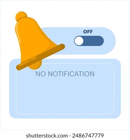 concept of turning off notification messages. do not disturb mode, silent profile on the device. Zero notification, modern graphic element for landing page, ui, etc. flat design vector illustration.