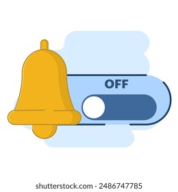 concepto de desactivar los mensajes de notificación. modo no molestar, perfil silencioso en el dispositivo. Notificación cero, elemento gráfico moderno para la página de destino, ui, etc. Ilustración vectorial de diseño plano.
