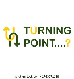 Concept of a turning point Shown using the U-turn symbol Combined with straight lines showing different approaches Show concepts at where someone need to decide on the right path.