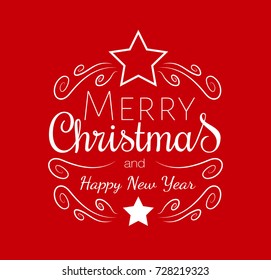 Concept of typography for Christmas. Vector.