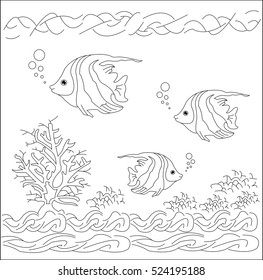 Concept under the sea on a white background.