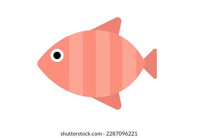 Concept Underwater fishes oval striped fish. This illustration is a flat vector illustration that depicts an underwater scene. The concept is a cartoon representation fish. Vector illustration.