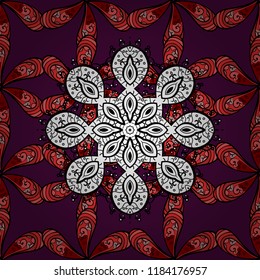 Concept unusual luxury decor. Illustration colored pattern on a purple, black, white colors. Template for creating logo, icon, symbol, emblem, monogram frame. Vector design element. Linear trend style