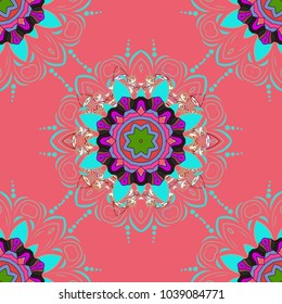 Concept unusual. Vector design element. Template for creating logo, icon, symbol, emblem, monogram frame. Linear trend style. Illustration colored pattern on a pink, blue and neutral colors.