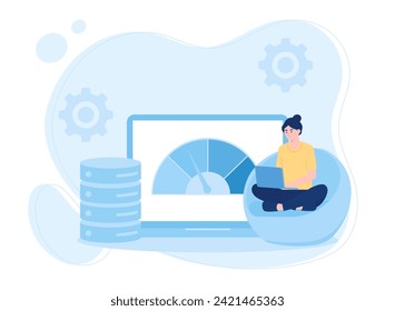 concepto de tendencia de velocidad de carga de concepto ilustración plana