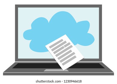 Concept of uploading or downloading files from cloud storage service for exchanging files  between collaborators