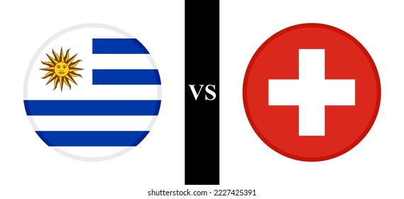 the concept of uruguay vs switzerland. flags of uruguayan and swiss. vector illustration