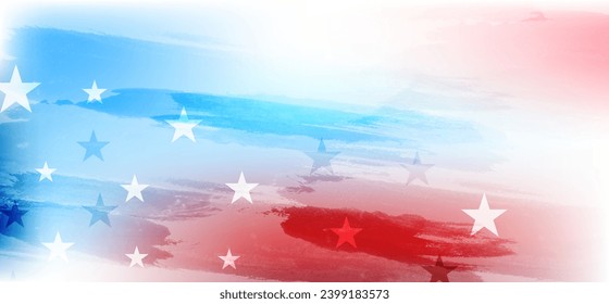 Concept USA flag abstract grunge blot background. American Independence Day modern vector design