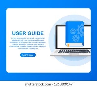 Concept User guide book for web page, banner, social media. Vector stock illustration