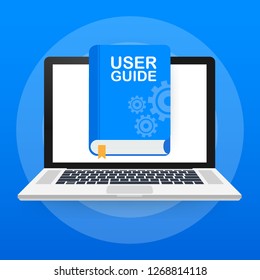 Concept User guide book for web page, banner, social media. Vector stock illustration