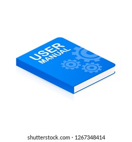 Concept User manual book for web page, banner, social media. Vector stock illustration