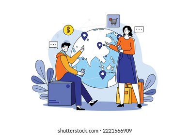 The concept of users around the world