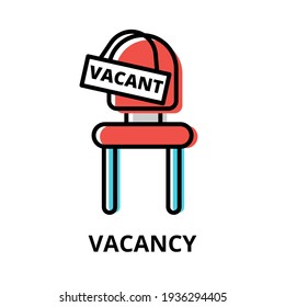 Konzept von Vacancy Symbol, moderne flache Linie Design Vektorgrafik, für Grafik und Web-Design