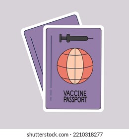 Concept of vaccine passport or immunity passport vector for people who are vaccinated or have recovered from or immune to COVID-19 coronavirus and can begin to travel and work again vector icon