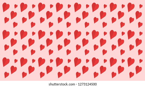 The concept of Valentine Day. Background with red hearts. Vector Illustration of a Valentines Day.