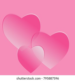 Concept  Valentine Day on pink background.