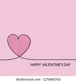 Concept of Valentine's Day greeting card with hand drawn heart. Vector