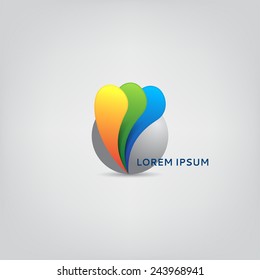 Concept of the vector 3d abstract logo for company