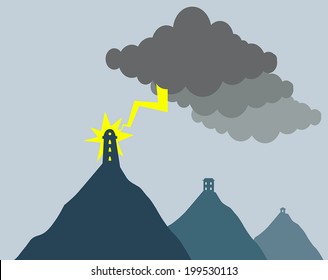 concept vector, being on top is not always the best, vector illustration