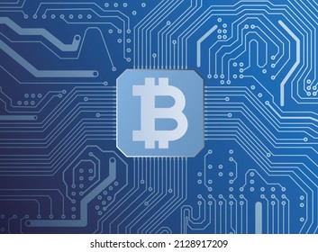 Concept vector of the blue cryptocurrency Bitcoin