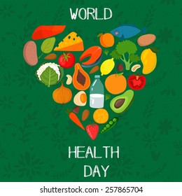 Concept Vector Card - World Health Day.