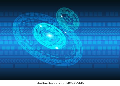 Concept vector digital technology information abstract blue glow background