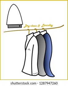 Concept vector for the dry cleaning , ironing and washing industry.
Fully scalable vector format.