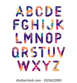 Concept of vector fluid gradient geometric alphabet. Theme of science, magnets, electronics.