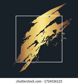 Concept vector frame with gold brush strokes. EPS10 vector.