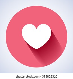 Concept vector - glossy, stylish social media love icon (Symbol). The illustration shows a shiny like sign or icon used in social media websites. Icon with shadow. New love icon