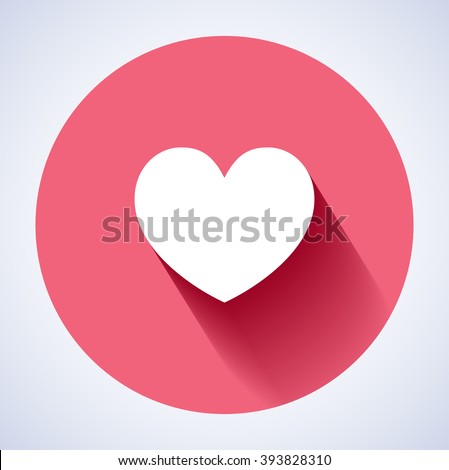 Concept vector - glossy, stylish social media love icon (Symbol). The illustration shows a shiny like sign or icon used in social media websites. Icon with shadow. New love icon