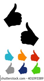 Concept vector graphic- social media like hand icons ( signs ) set 