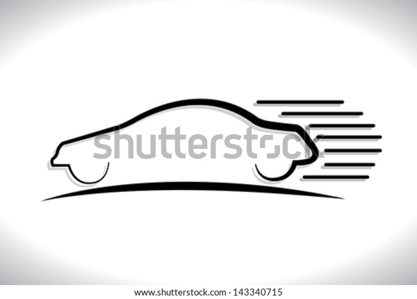 Concept Vector Graphic Speeding Car Automobile Stock Vector (Royalty ...