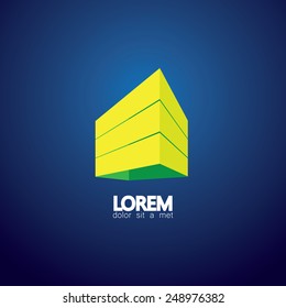 concept vector icon modern architecture or office establishments. This also represents city downtown buildings, highrise structures, commercial constructions, real estate projects, tall towers
