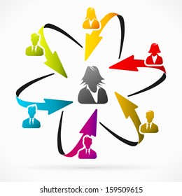Concept vector illustration about business woman leader 