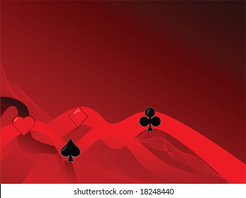 Concept vector illustration background with card symbols. For jpeg version, please see my portfolio.